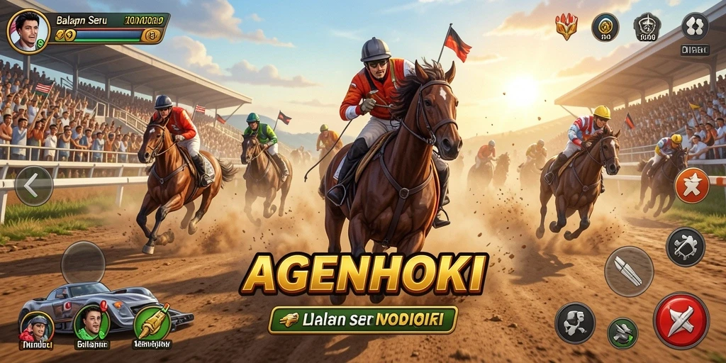 Gameplay seru balapan mobil dalam AGENHOKI yang menegangkan.