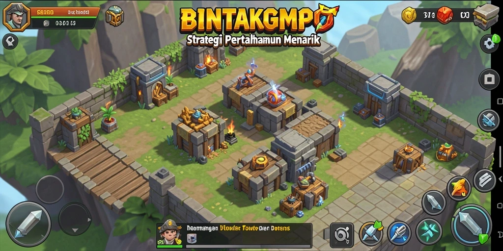 Tampilan gameplay BINTANGMPO saat melawan musuh di menara.