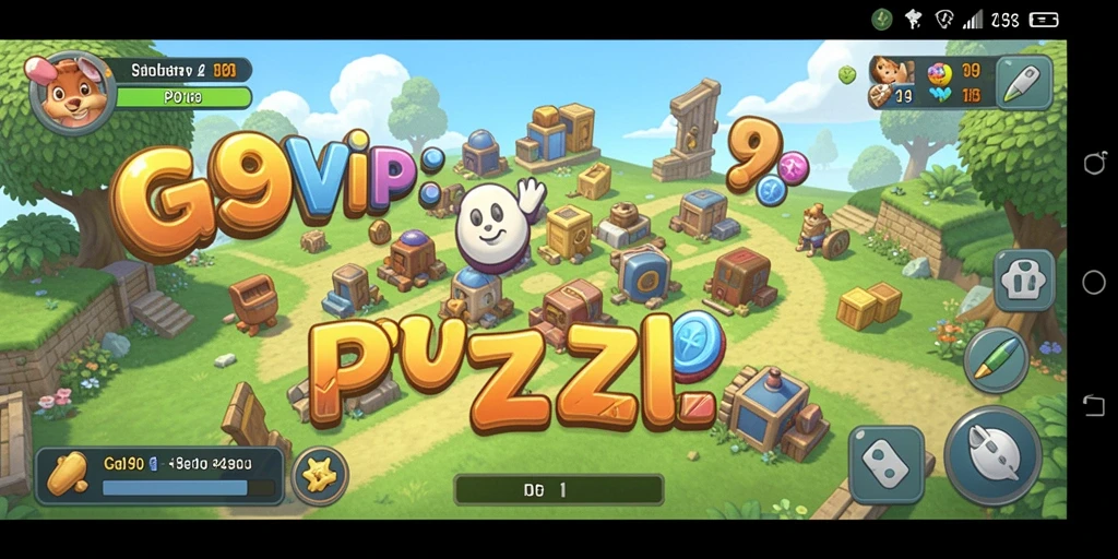 Screenshot G9VIP menunjukkan gameplay puzzle yang memukau dan menantang.