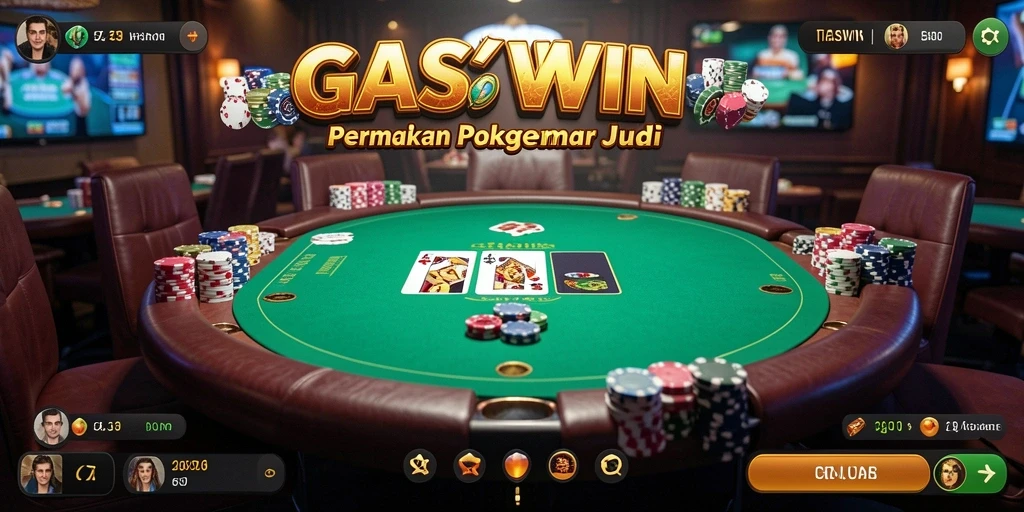 Screenshot dari GASWIN menampilkan gameplay Poker yang menarik.