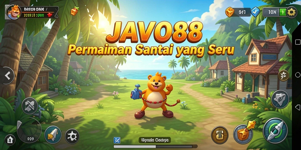 Tampilan gameplay JAVO88 yang penuh warna dan menghibur.