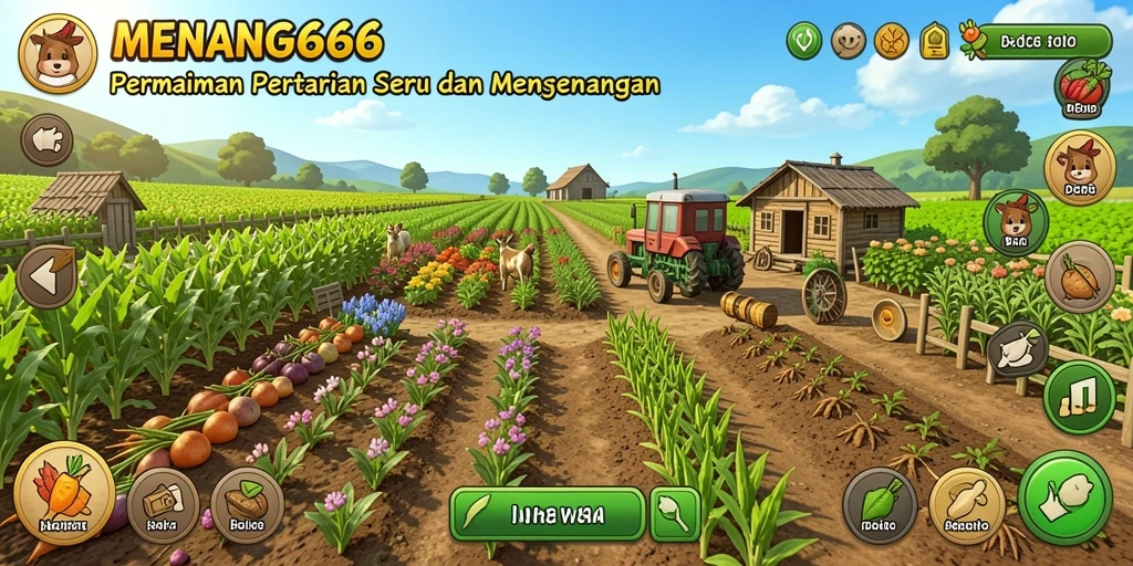Tampilan gameplay MENANG666 yang menampilkan lahan pertanian indah.