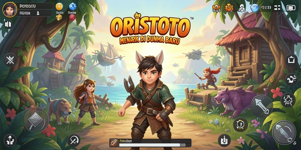 Tampilan gameplay petualangan ORISTOTO yang menegangkan dan penuh eksplorasi.