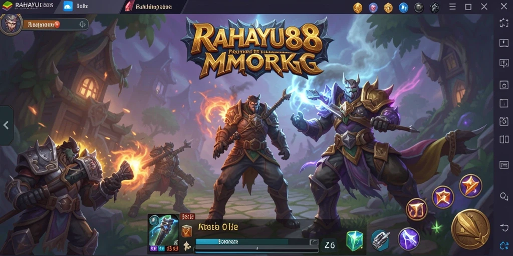 Tampilan gameplay RAHAYU88 dengan aksi seru dan karakter berwarna.