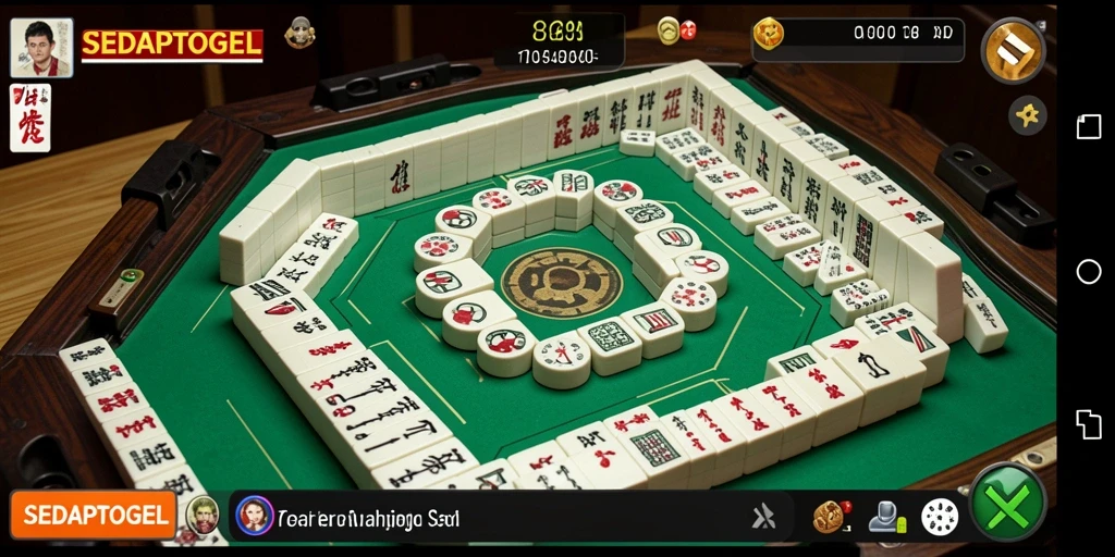 Screenshot gameplay SEDAPTOGEL yang seru dengan ubin Mahjong.