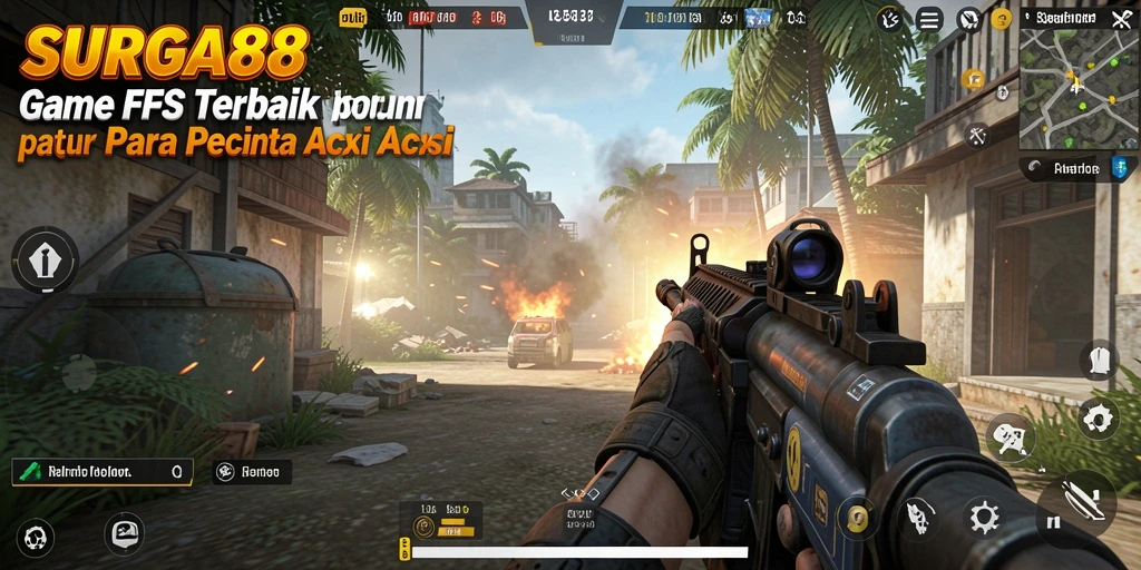 Tampilan gameplay seru di SURGA88 dengan aksi menembak yang intens.