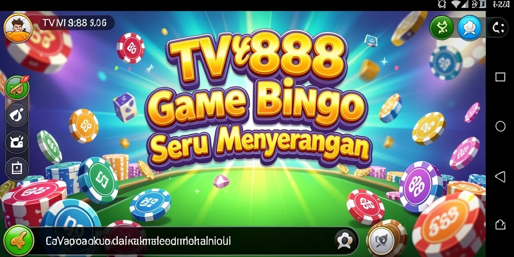 Tampilan gameplay seru dari TV888 dengan suasana Bingo yang menyenangkan.